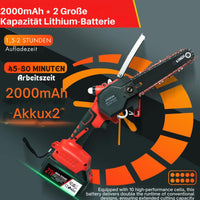 Akku-Kettensäge mit Brushless Motoren und mit 2 200mAh Akku