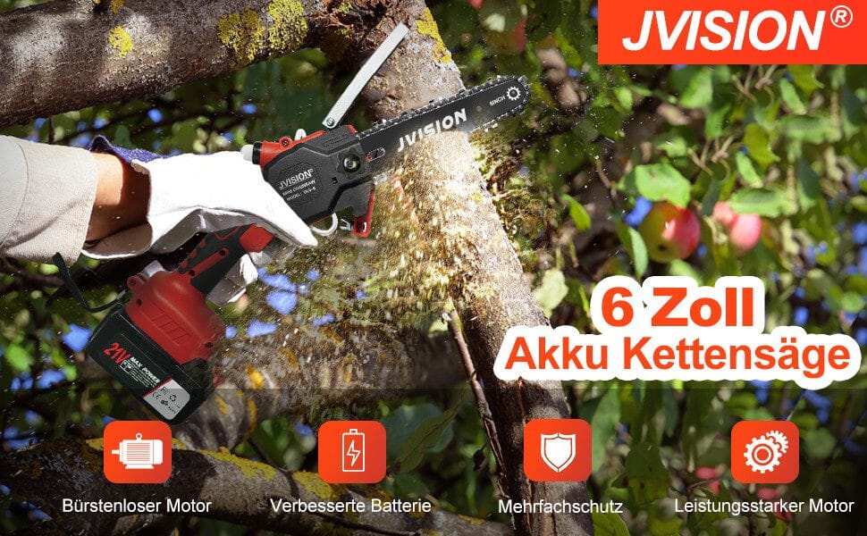 Akku-Kettensäge mit Brushless Motoren und mit 2 200mAh Akku