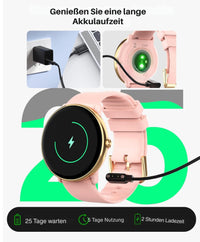 Damen & Herren – Fitnessuhr mit Bluetooth-Telefonie, AMOLED-Display Smartwatch