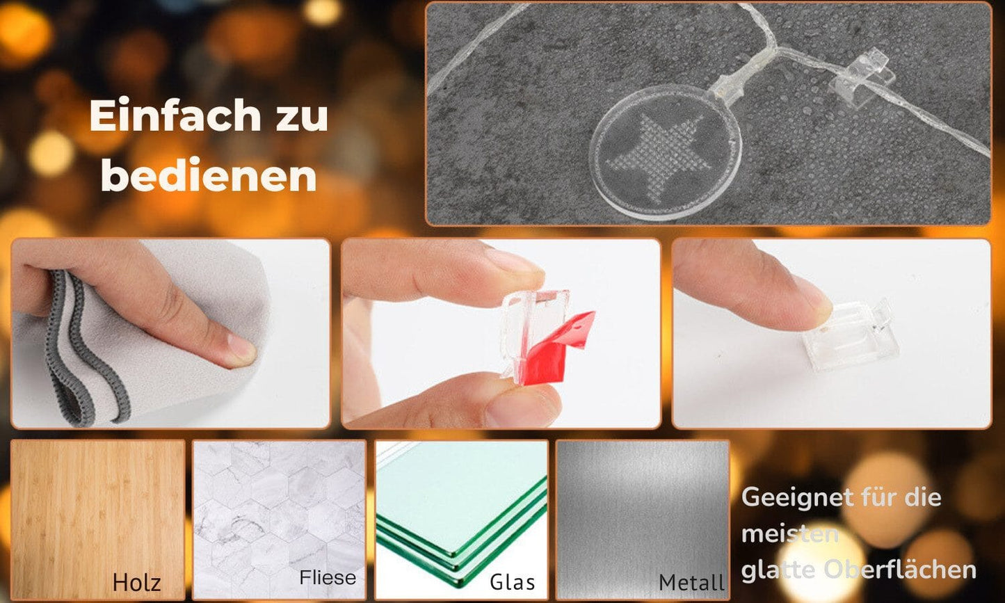 Lichterkette Innenbereich dekorative Lichter 4,1 m 15 LED USB wiederaufladbar