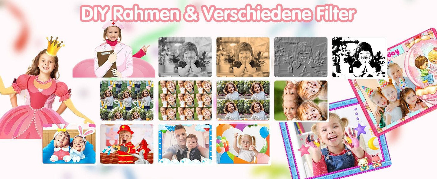 Sofortbildkamera 2,4'' Bildschirm für Kinder mit 32GB Karte & Zubehör Kinderkamera