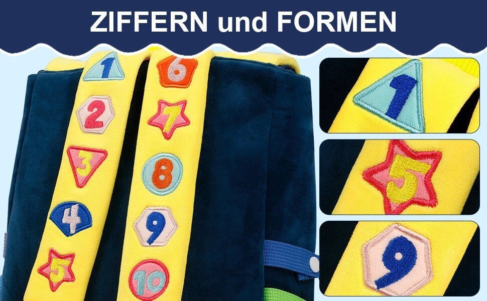 Kinderrucksack Kleinkindrucksack mit Schnallen und Lernspielzeug zur