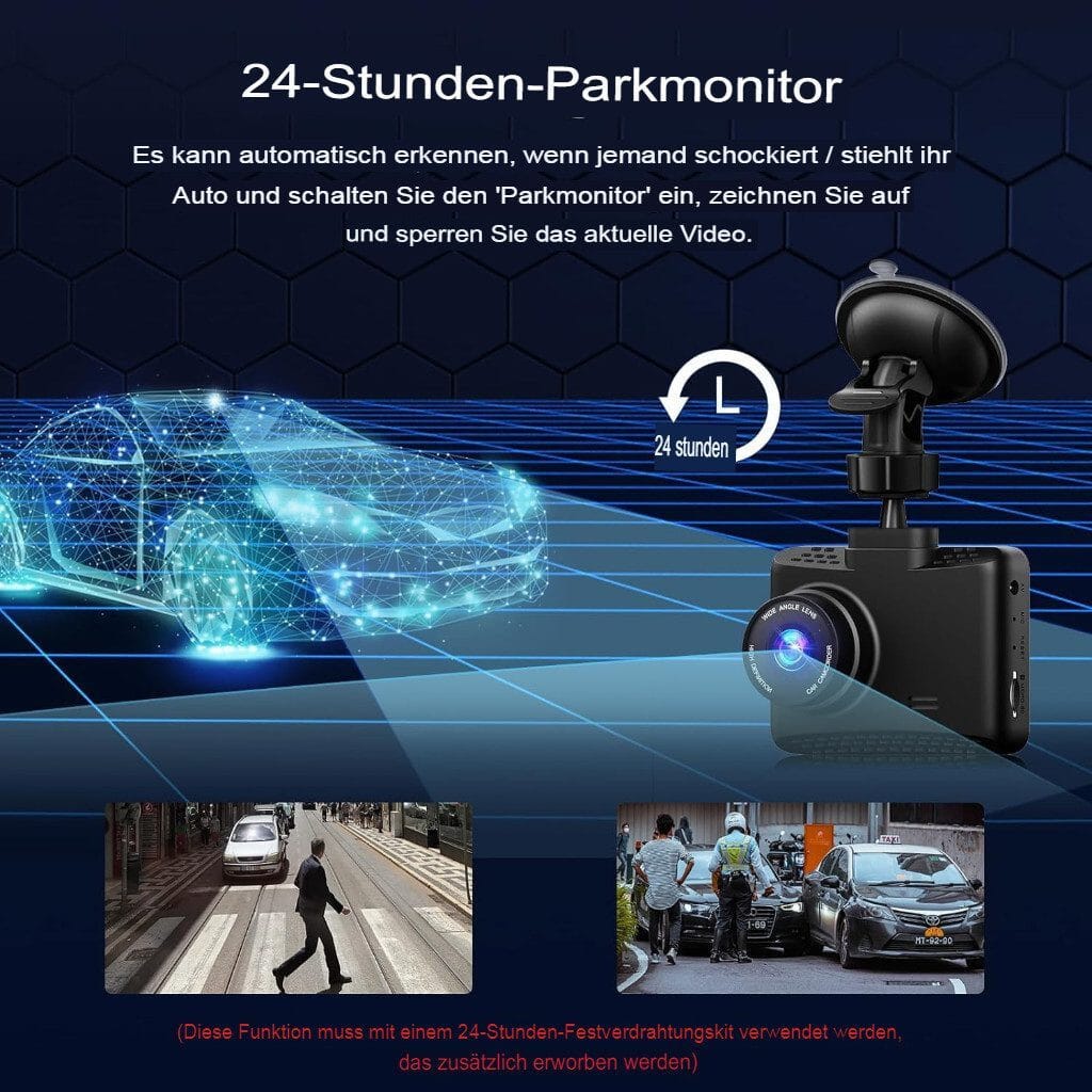 FHD 1080P DASHCAM, 2,5-Zoll-IPS-Bildschirm mit 32 GB SD-Karte Dashcam