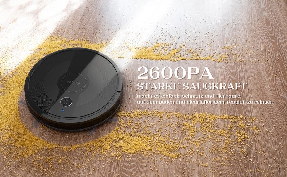 Saugroboter E20 2000PA Roboterstaubsauger, 150 Minuten Akkulaufzeit, WLAN Roboter