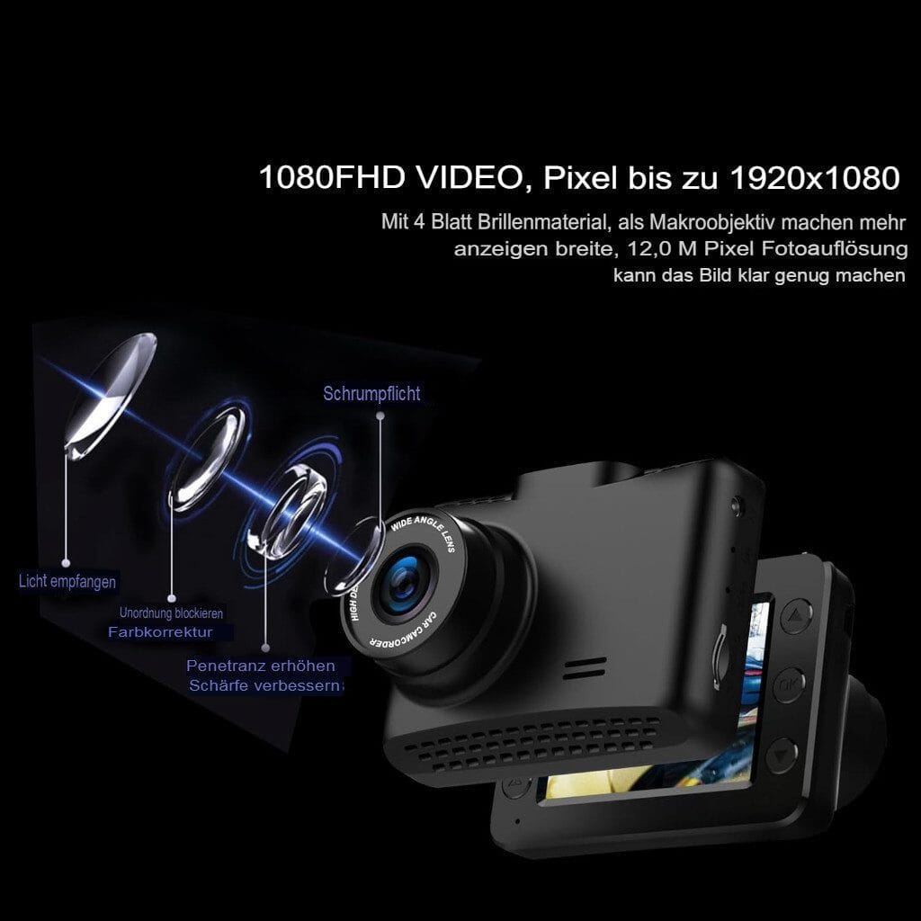FHD 1080P DASHCAM, 2,5-Zoll-IPS-Bildschirm mit 32 GB SD-Karte Dashcam