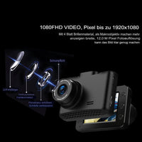 FHD 1080P DASHCAM, 2,5-Zoll-IPS-Bildschirm mit 32 GB SD-Karte Dashcam