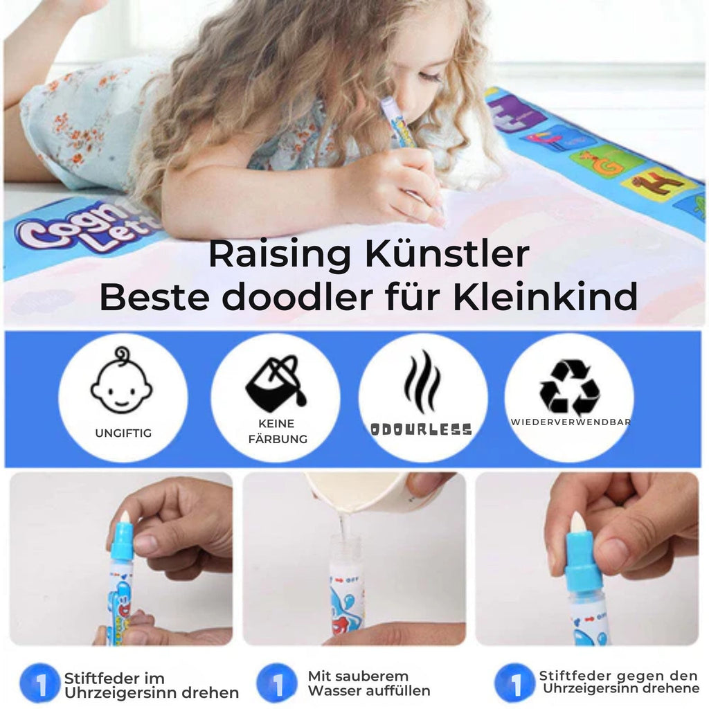 Kreativset Aqua Water Doodle Matte, Montessori Spielzeug 80x100cm XL
