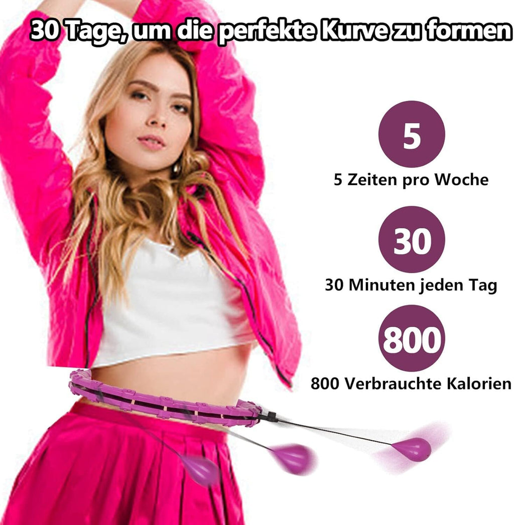 Hula-Hoop-Reifen mit Gewicht Kugel, 24 abnehmbaren Teile, gewichteter Hula-Hoop
