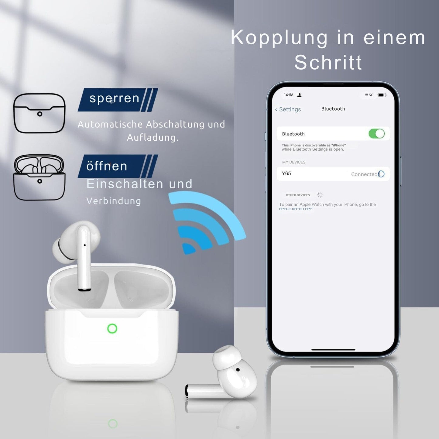 Bluetooth-Kopfhörer mit Rauschunterdrückung, 35 Stunden Wiedergabezeit Funk-Kopfhörer