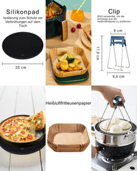 Küchenmaschinen Zubehör-Set Airfryer Zubehör Set 15-teilig für 5.5L Square Airfryer