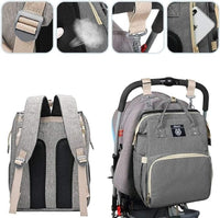 Wickeltasche mit Tragbarem Reisebett, Große Kapazität und Isolierten Fächern