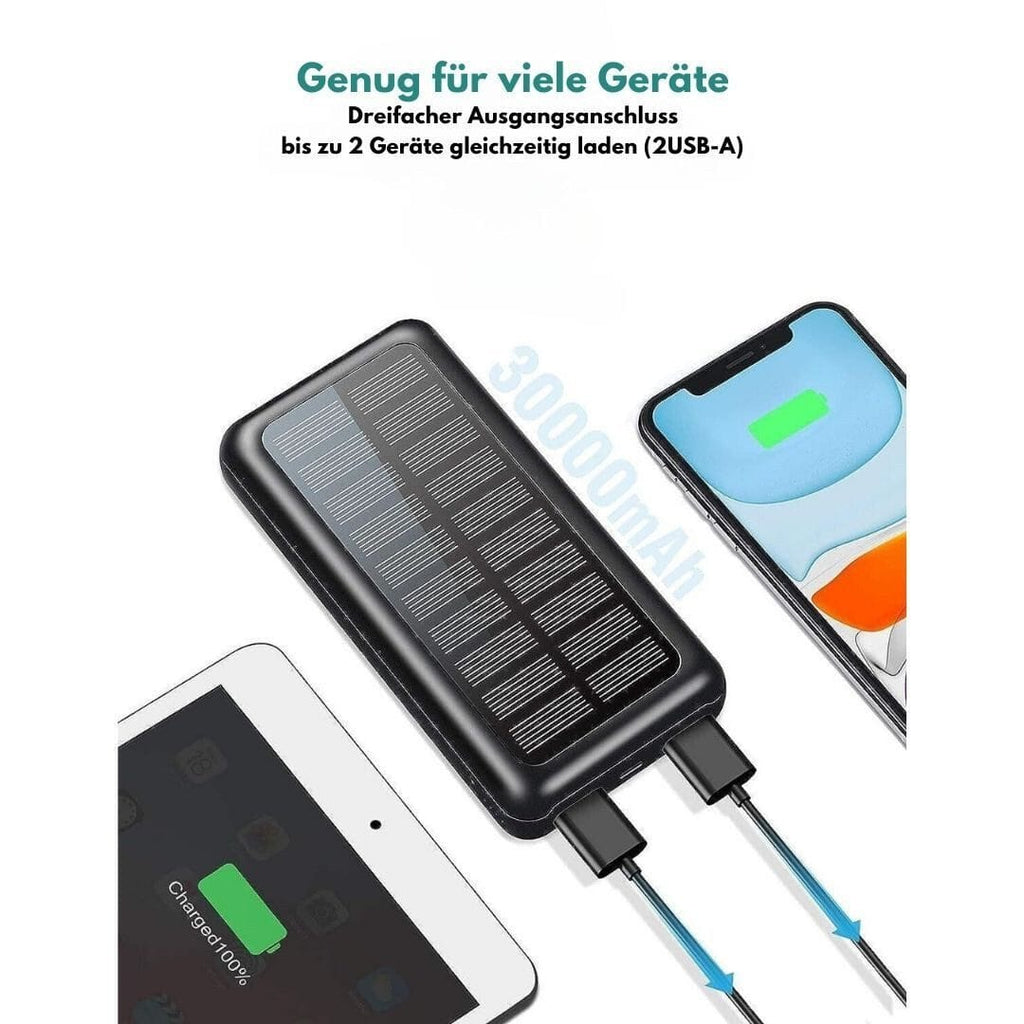 tragbares Solarladegerät, Dual USB-Anschlüsse für schnelles Aufladen Solar Powerbank