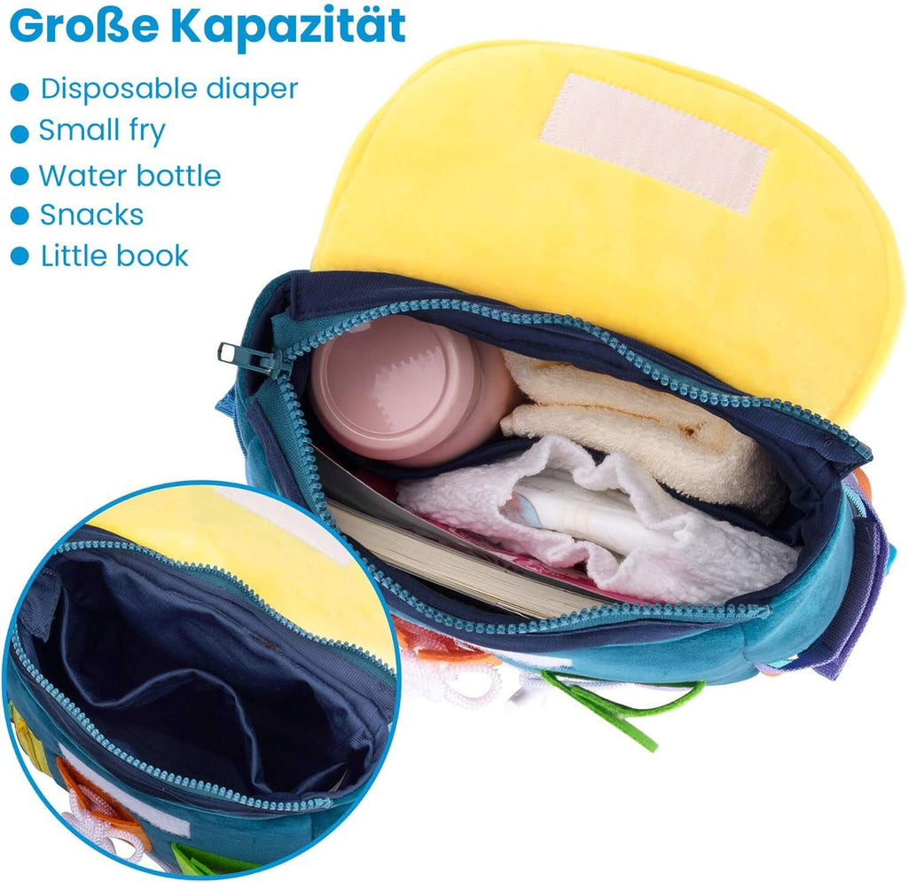 Kinderrucksack Kleinkindrucksack mit Schnallen und Lernspielzeug zur