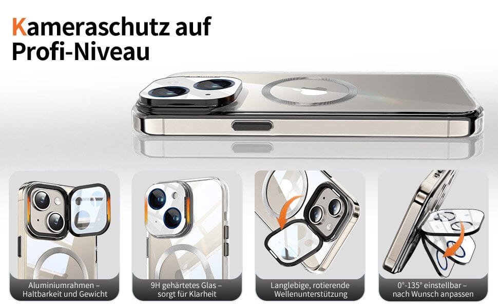 Handyhülle iPhone 15 Hülle mit MagSafe und Integriertem 9H Kameraschutz
