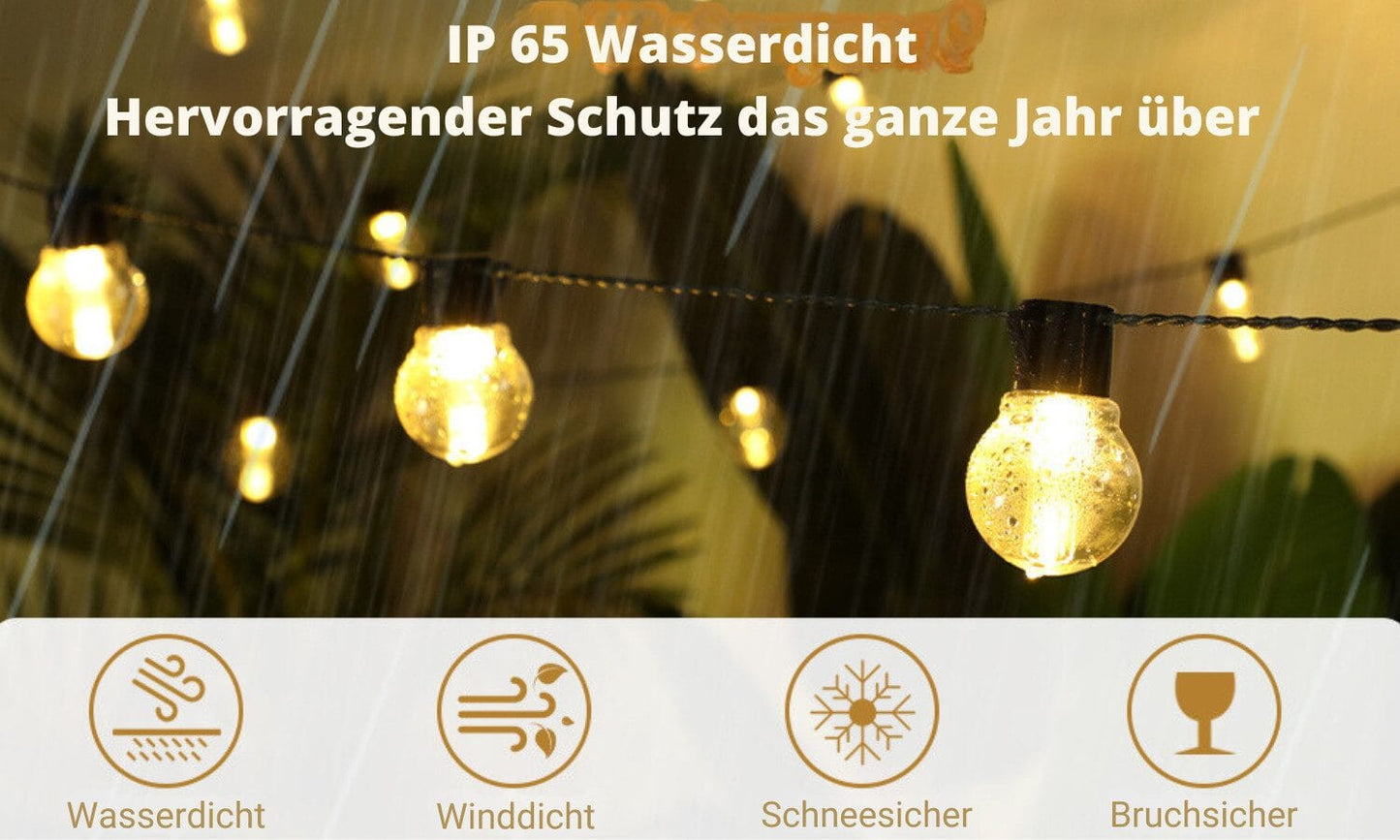 Lichterkette Außendekoration Lichter für Garten, Terrasse, IP65 wasserdicht
