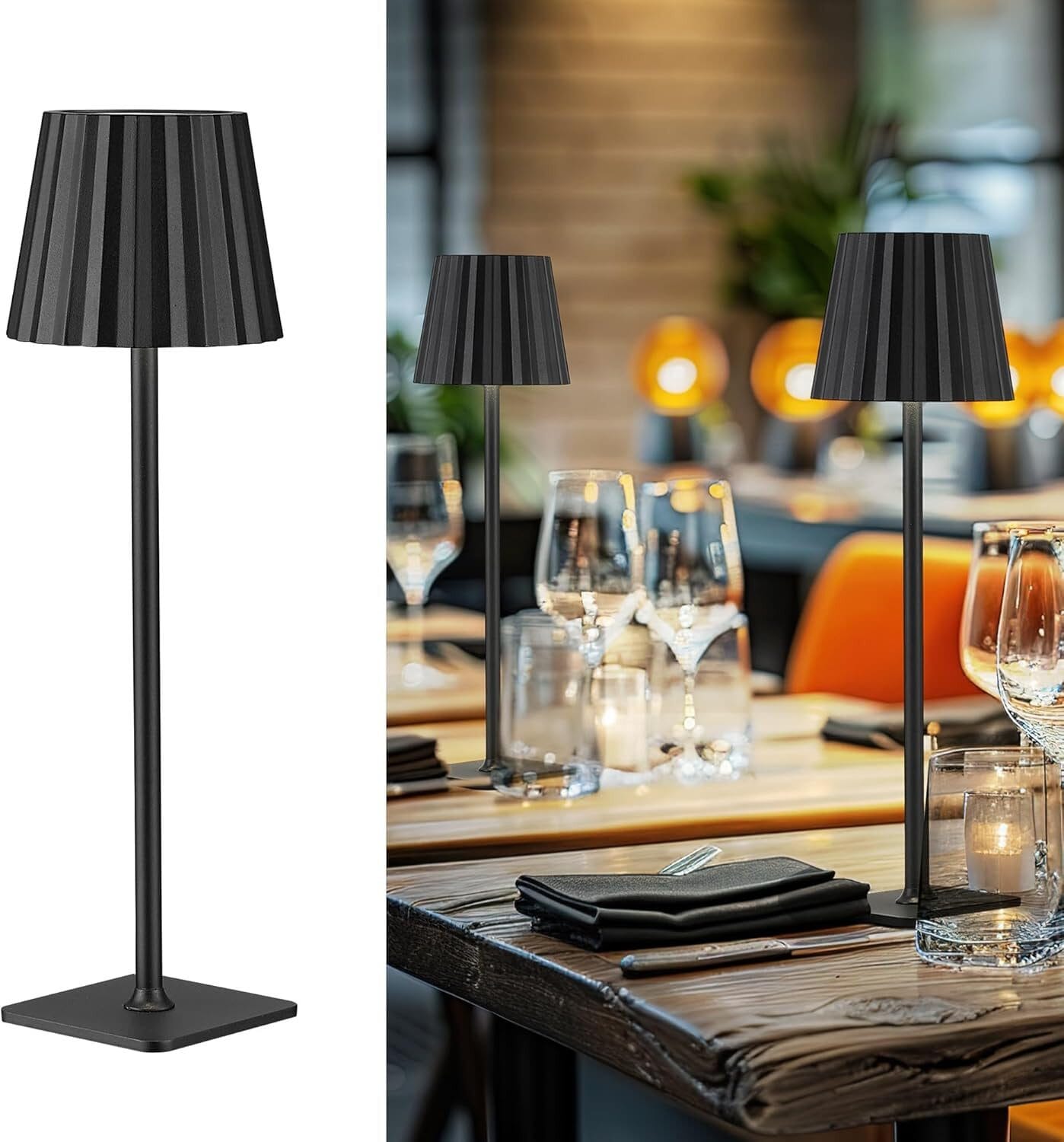 LED Tischleuchte mit 3 Farbtemperaturen -Wiederaufladbar,Touch-Dimmer,IP54 Wasserdicht