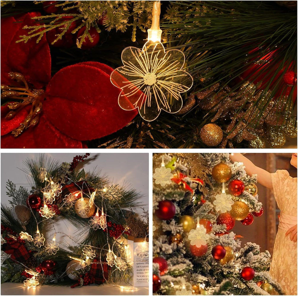 Lichterkette Innenbereich dekorative Lichter 4,1 m 15 LED USB wiederaufladbar