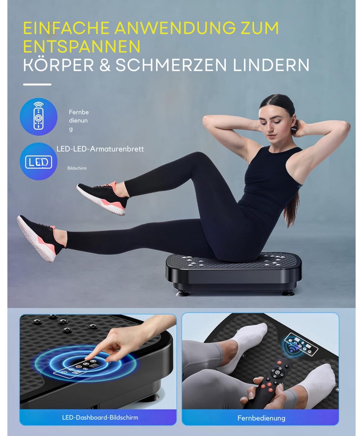 Vibrationsplatte Vibrierende Schüttelplattform für das Ganzkörper-Fitnesstraining