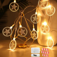 Lichterkette Innenbereich dekorative Lichter 4,1 m 15 LED USB wiederaufladbar