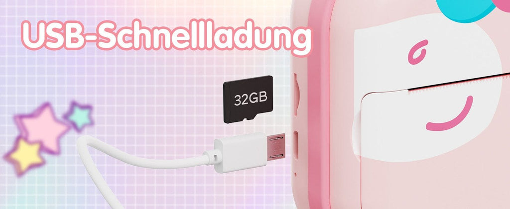 Sofortbildkamera 2,4'' Bildschirm für Kinder mit 32GB Karte & Zubehör Kinderkamera