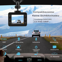 FHD 1080P DASHCAM, 2,5-Zoll-IPS-Bildschirm mit 32 GB SD-Karte Dashcam
