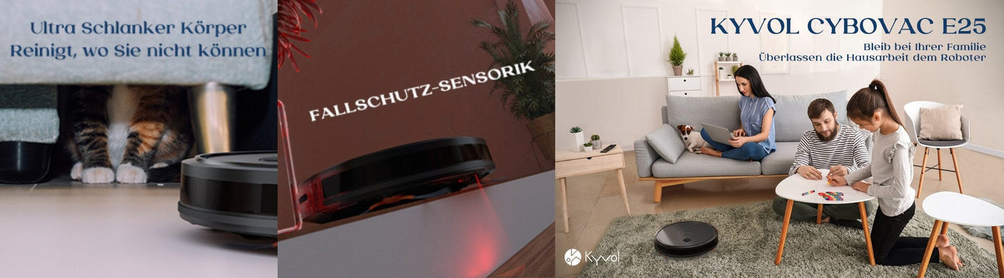 Saugroboter E25 2600PA, 150 Minuten Akkulaufzeit, Selbstaufladung, WLAN