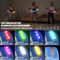 Hula-Hoop-Reifen mit Bunten LED-Lichteffekten und Gewicht Kugel, 18 abnehmbaren Teile