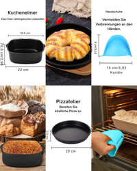 Küchenmaschinen Zubehör-Set Airfryer Zubehör Set 15-teilig für 5.5L Square Airfryer