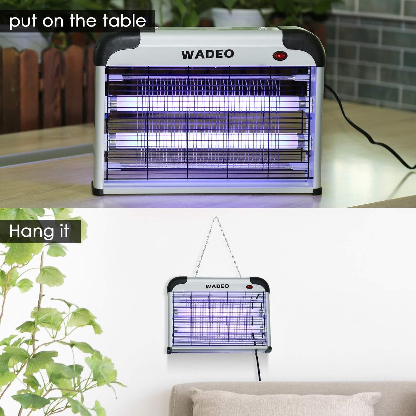 Insektenvernichter hängende UV-Insektenfalle, 20W Multifunktionale Mückenvernichter