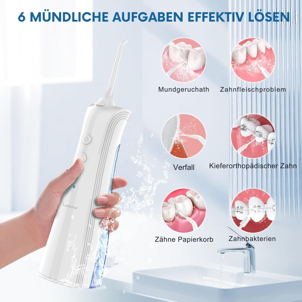 Munddusche Kabellos,5 Modi Elektrischer Zahnreiniger IPX7 Wasserdichter