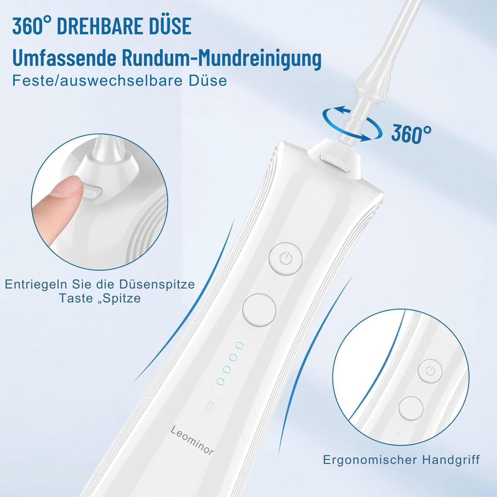 Munddusche Kabellos,5 Modi Elektrischer Zahnreiniger IPX7 Wasserdichter