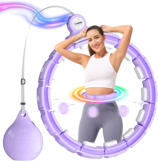 Hula-Hoop-Reifen mit Bunten LED-Lichteffekten und Gewicht Kugel, 18 abnehmbaren Teile