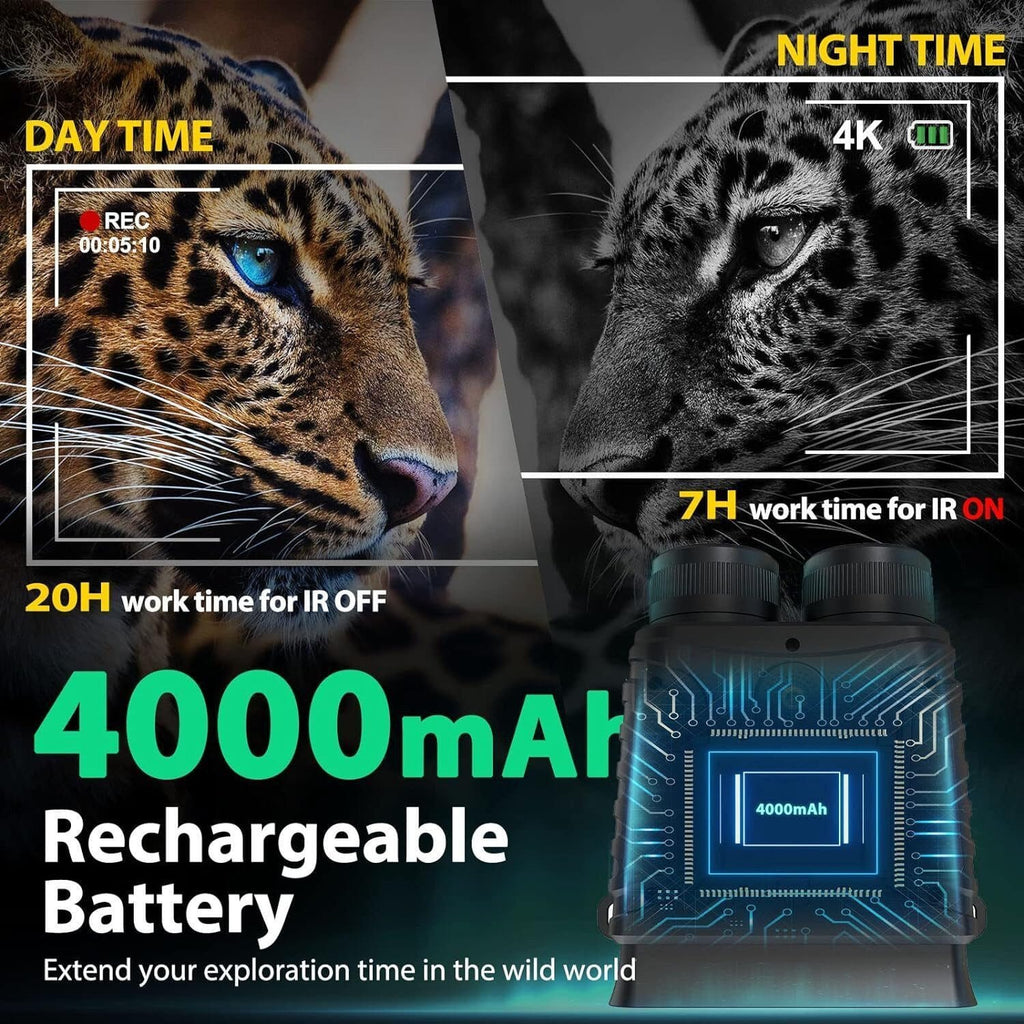 Nachtsichtgerät M45 Pro Nachtsichtgerät 4K HD, 4,5-Zoll Großbildschirm, 4000 mAh Akku