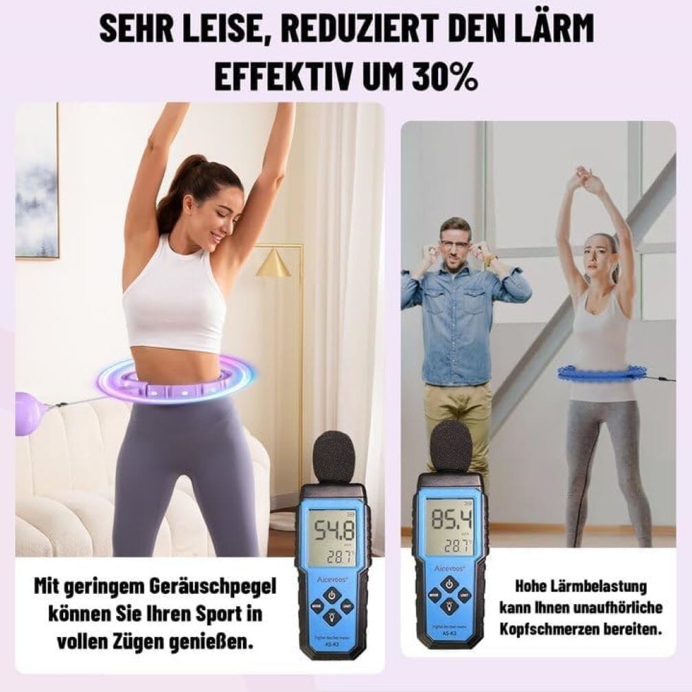 Hula-Hoop-Reifen mit Bunten LED-Lichteffekten und Gewicht Kugel, 18 abnehmbaren Teile