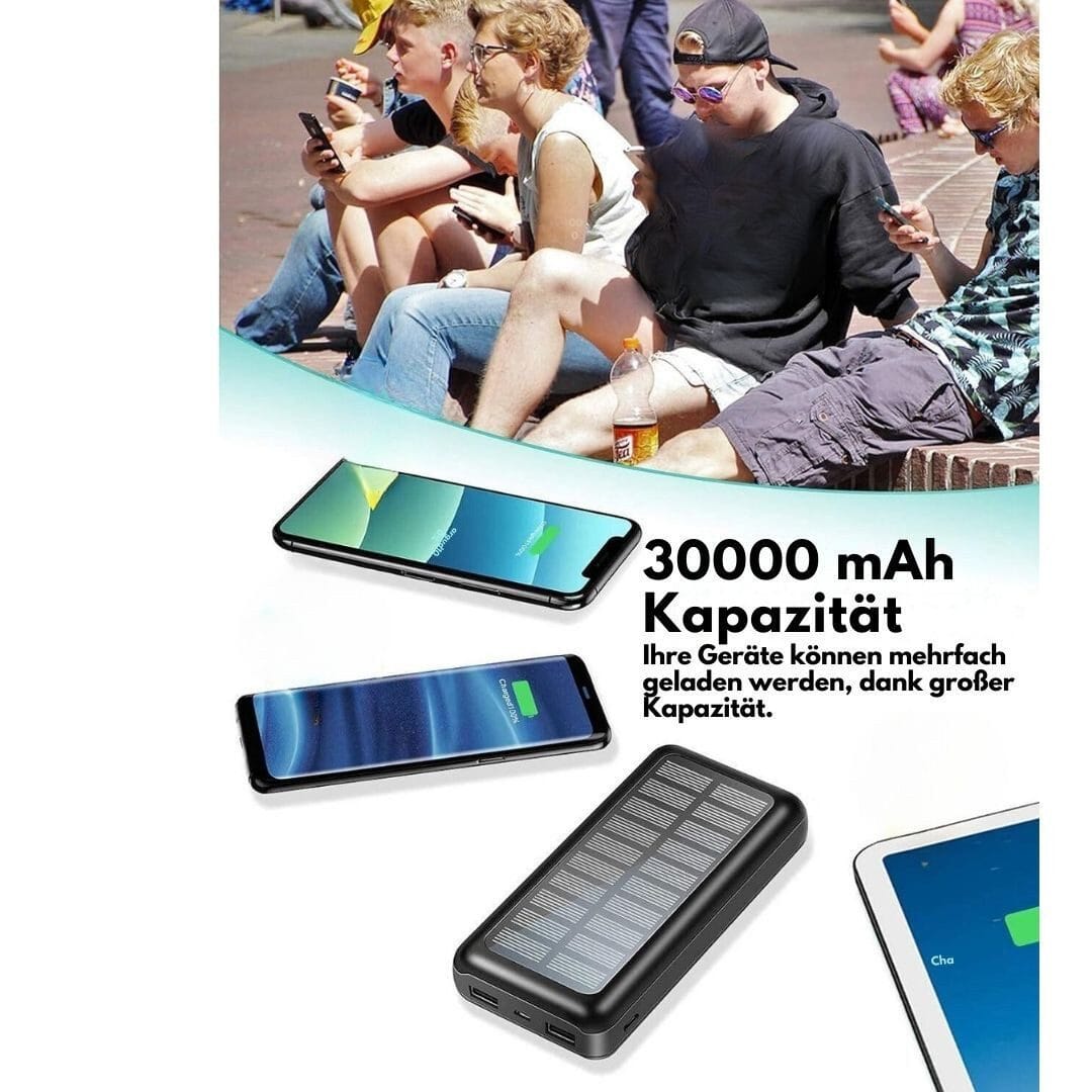 tragbares Solarladegerät, Dual USB-Anschlüsse für schnelles Aufladen Solar Powerbank