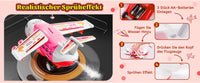 Spielzeug-Flugzeug mit Lichtern, Geräuschen, Sprühfunktion und 12-teiligem Spielzeugauto