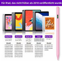 Eingabestift iPad, Active Stylus Pen - Handfläschenerkennung mit 5 Ersatzspitzen