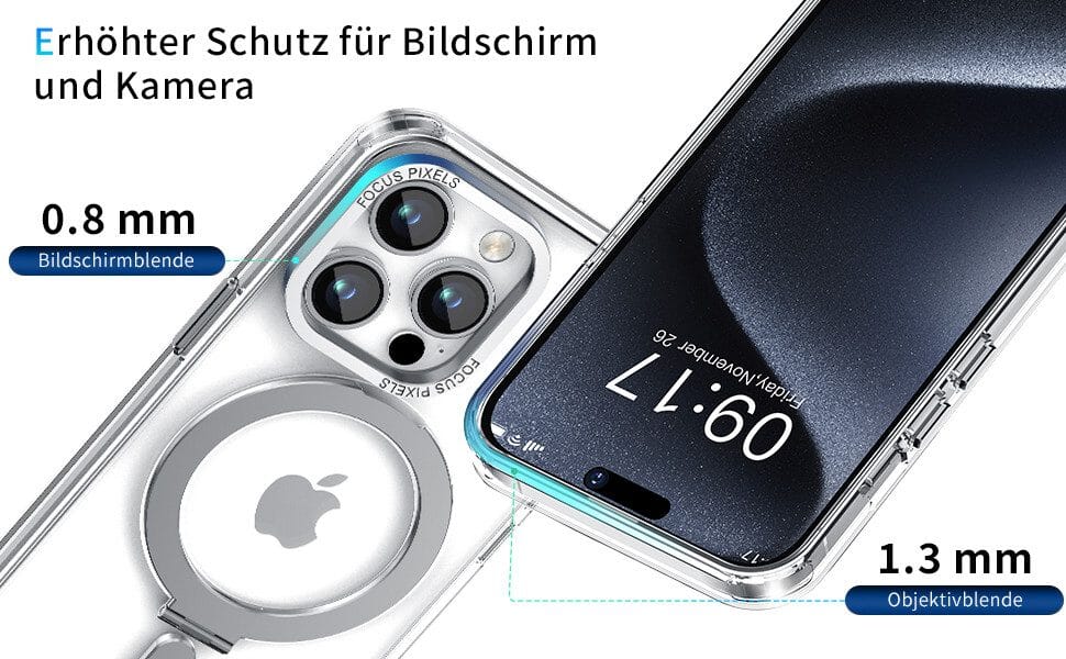 Handyhülle iPhone 15 Pro Max Hülle mit MagSafe und Integriertem 9H Kameraschutz