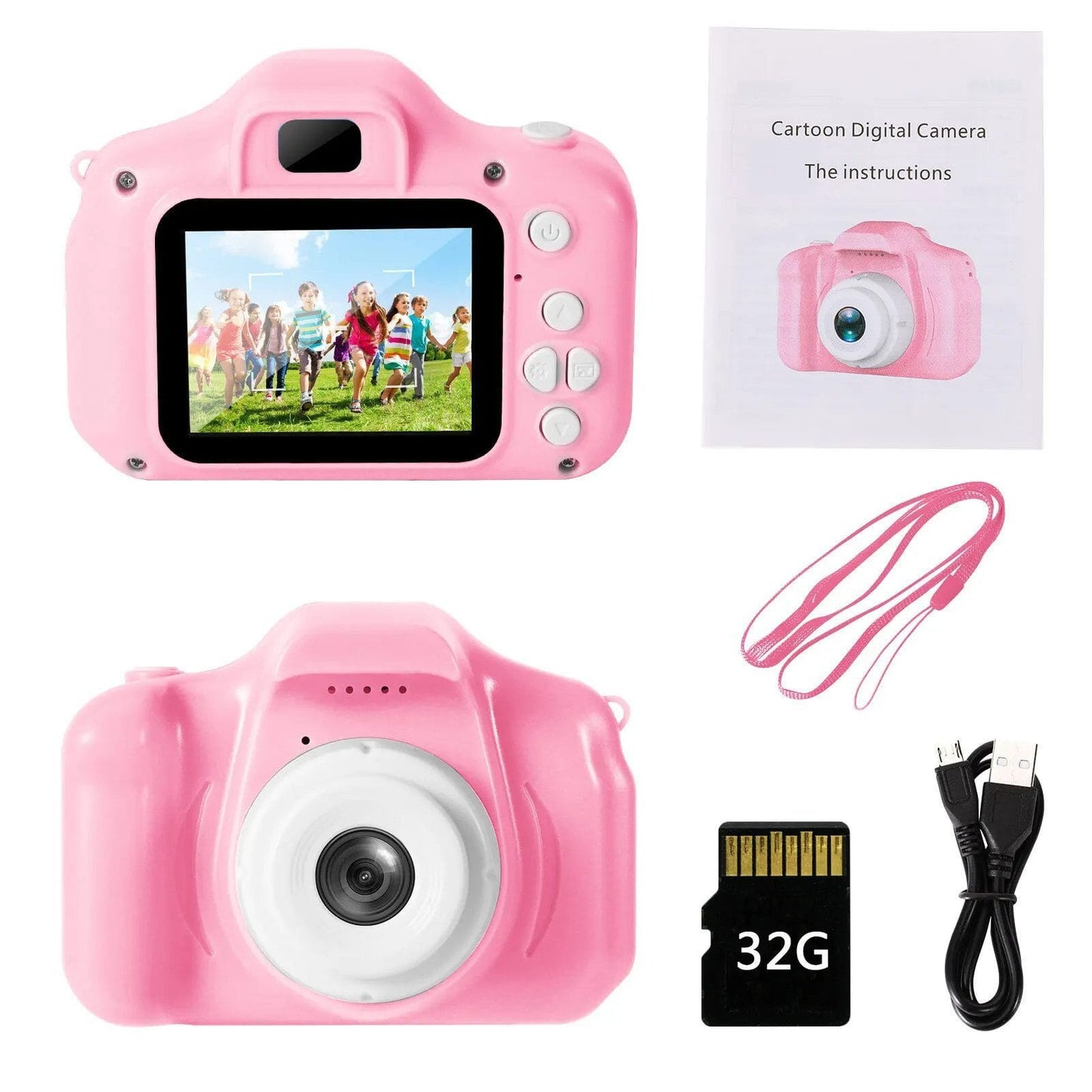 Kinderkamera 48MP 1080P HD Digitalkamera Spielzeug mit 32GB SD Karte Kinderkamera