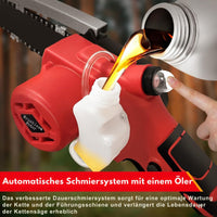 Akku-Kettensäge mit Brushless Motoren und mit 2 200mAh Akku
