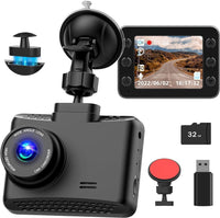 FHD 1080P DASHCAM, 2,5-Zoll-IPS-Bildschirm mit 32 GB SD-Karte Dashcam