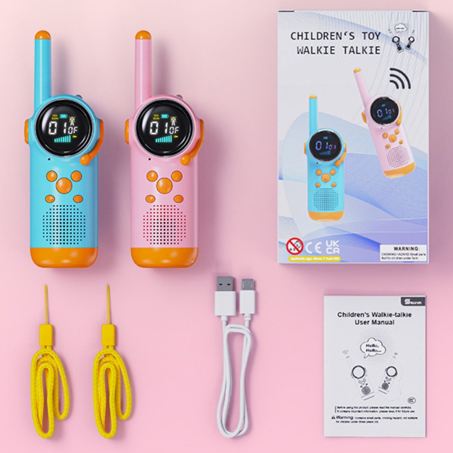 Walkie Talkie für Kinder mit VOX-Funktion, CTCSS-Technologie, LED-Taschenlampe
