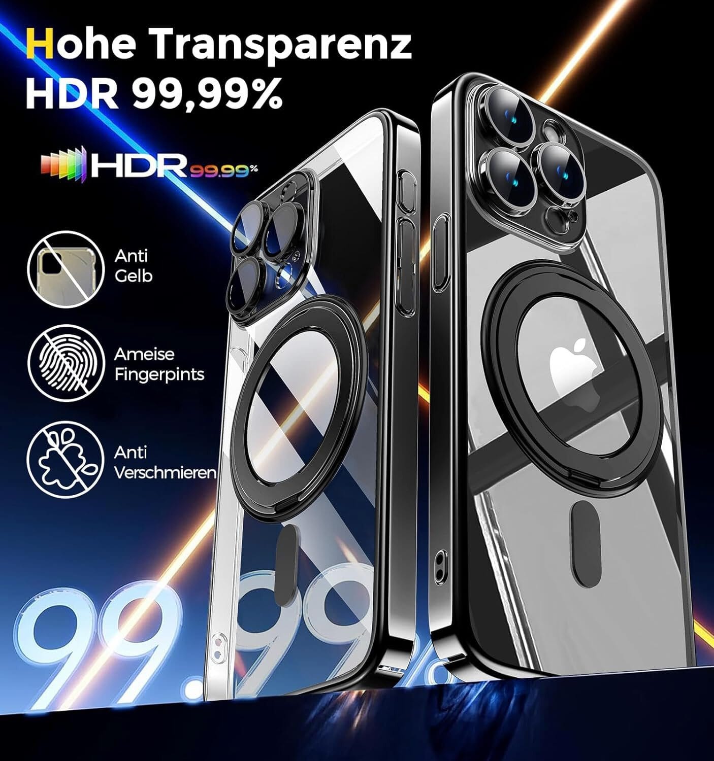 Handyhülle iPhone 15 Pro Hülle mit MagSafe und Integriertem 9H Kameraschutz