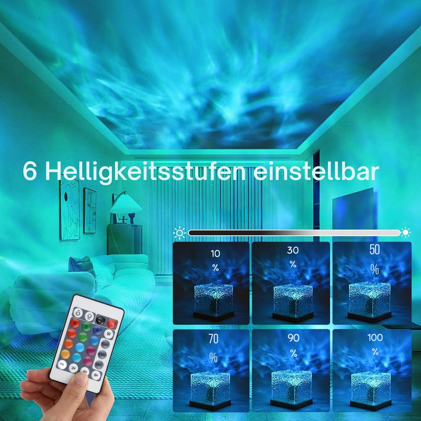 LED Nachtlicht Sternenhimmel Projektor mit Fernbedienung, 3D Galaxy Lampe 16 Farben