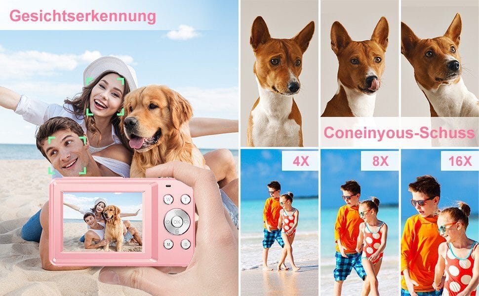 Digitalkamera mit 32G Micro SD Karte, 1080P Kinderkamera 44MP HD Kinderkamera