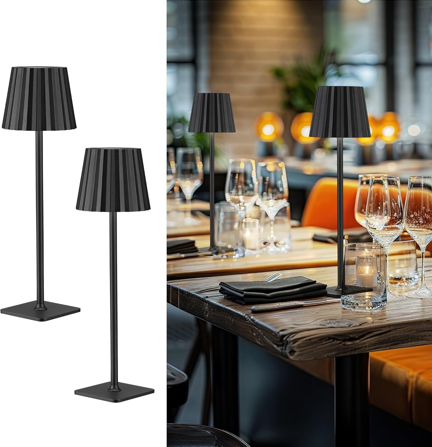 LED Tischleuchte mit 3 Farbtemperaturen -Wiederaufladbar,Touch-Dimmer,IP54 Wasserdicht