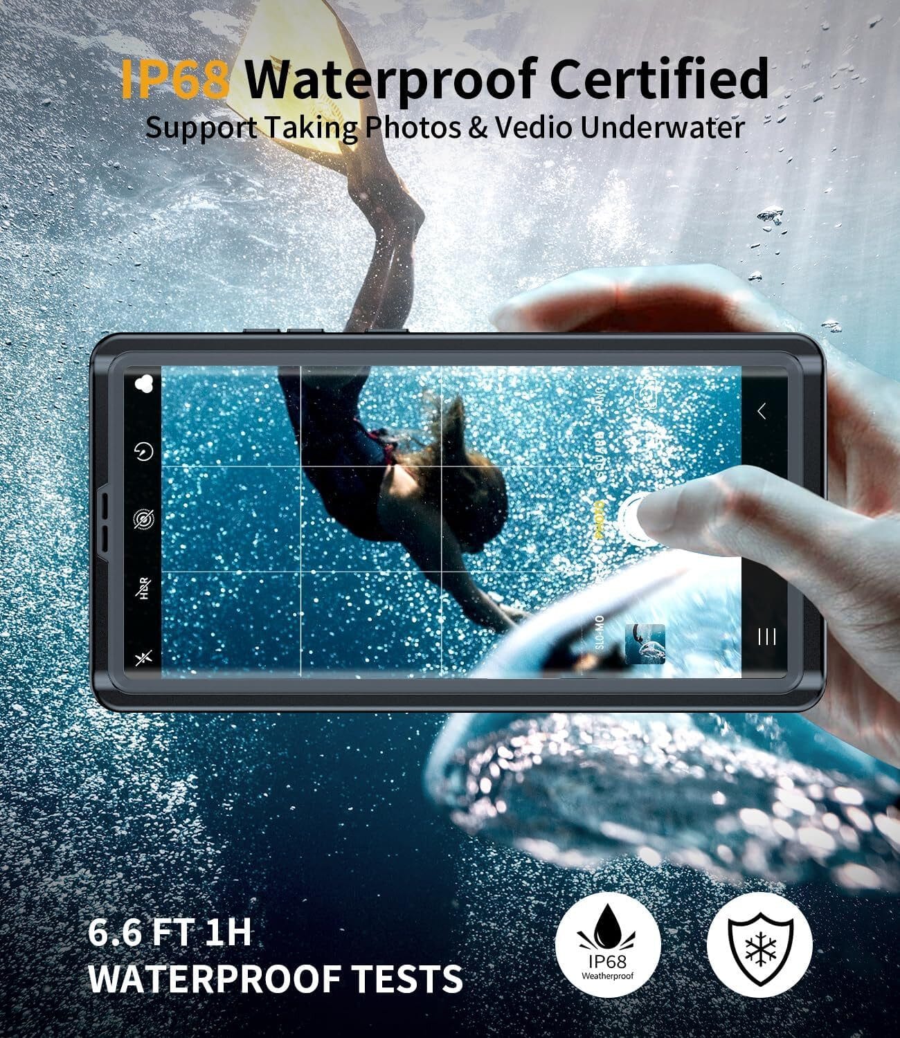 Handyhülle Samsung Galaxy S23 Ultra Hülle, IP68 Wasserdicht Handyhülle, Stoßfest