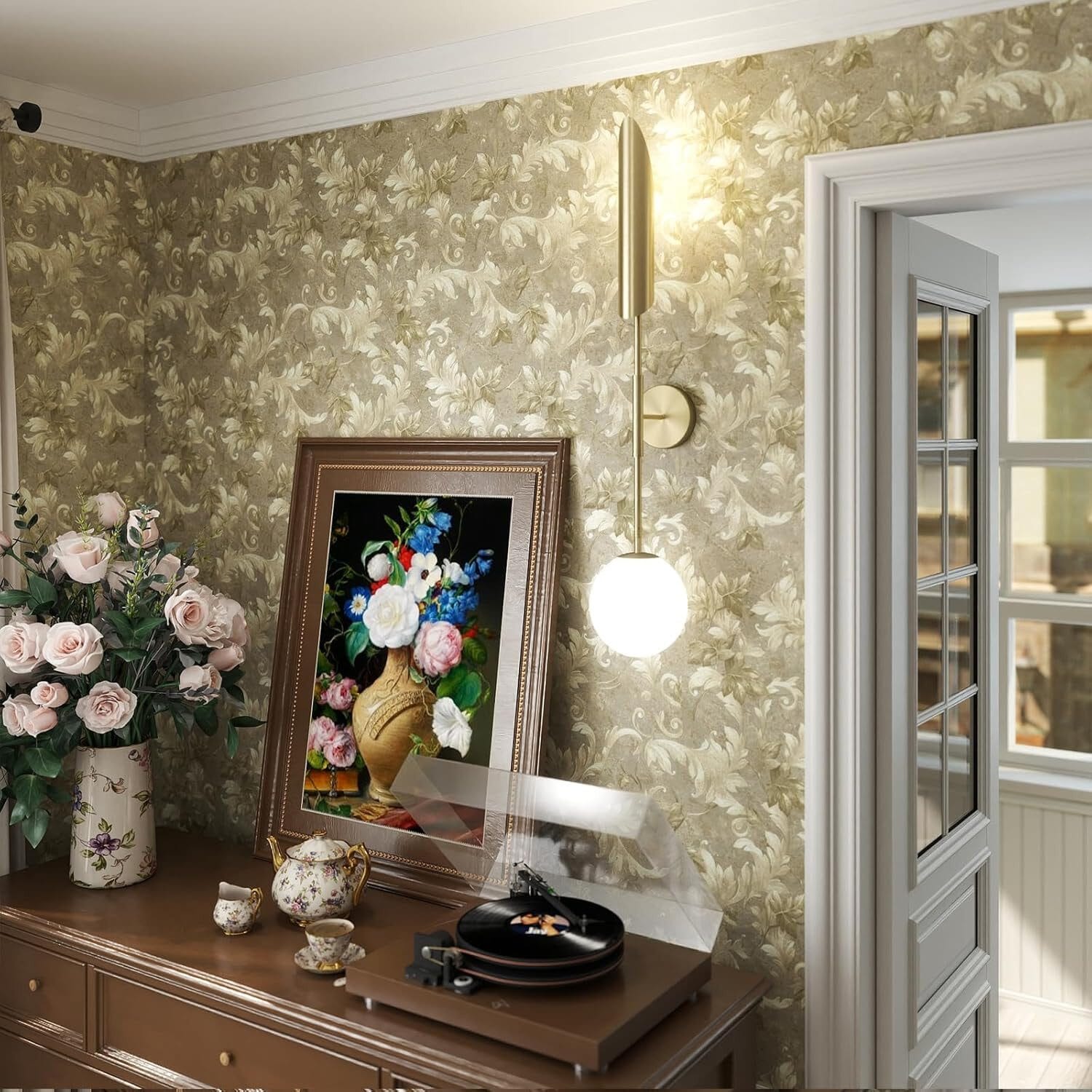 LED Wandleuchte Gold aus Metall & Glas – Retro Design mit warmweißem Licht