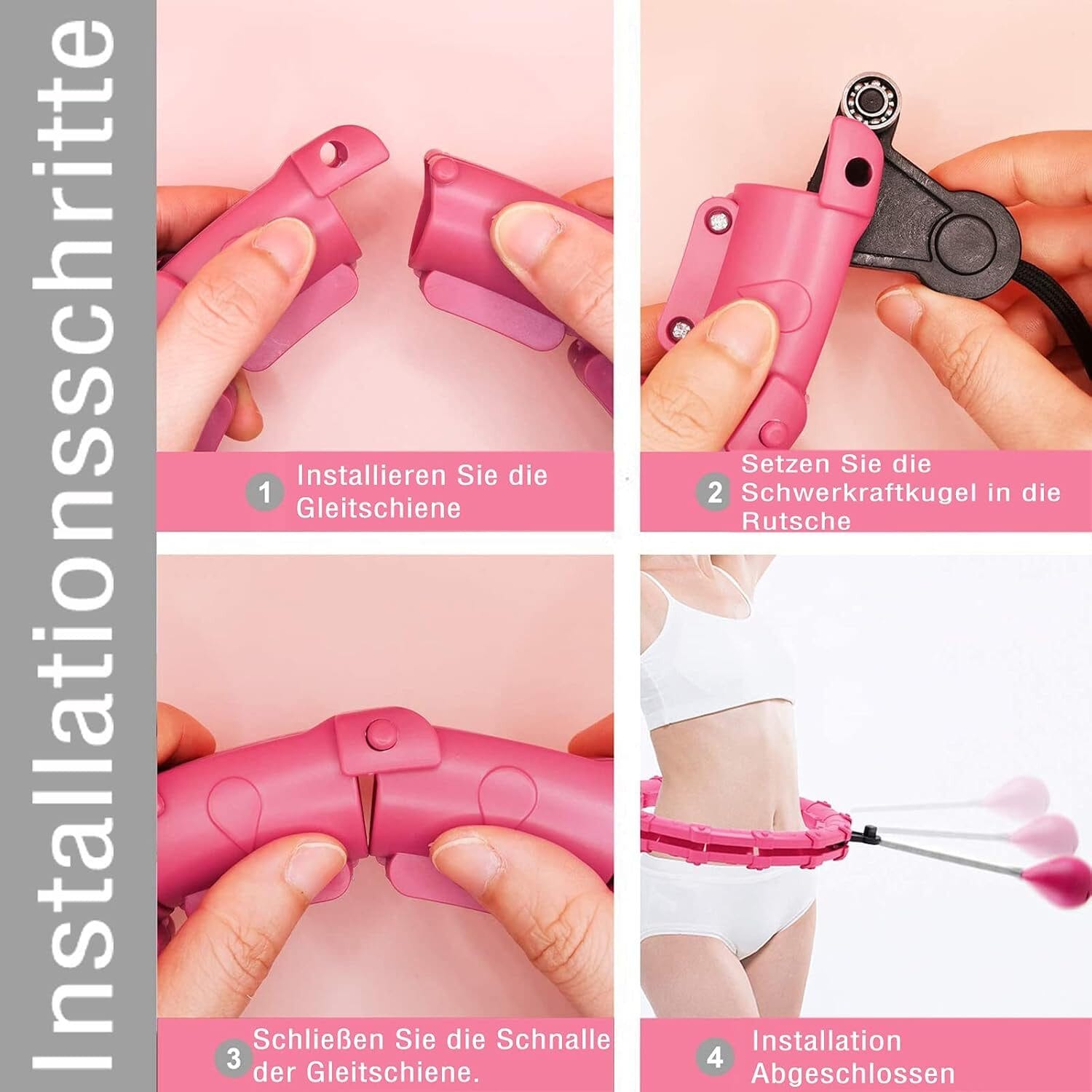 Hula-Hoop-Reifen mit Gewicht Kugel, 24 abnehmbaren Teile, gewichteter Hula-Hoop