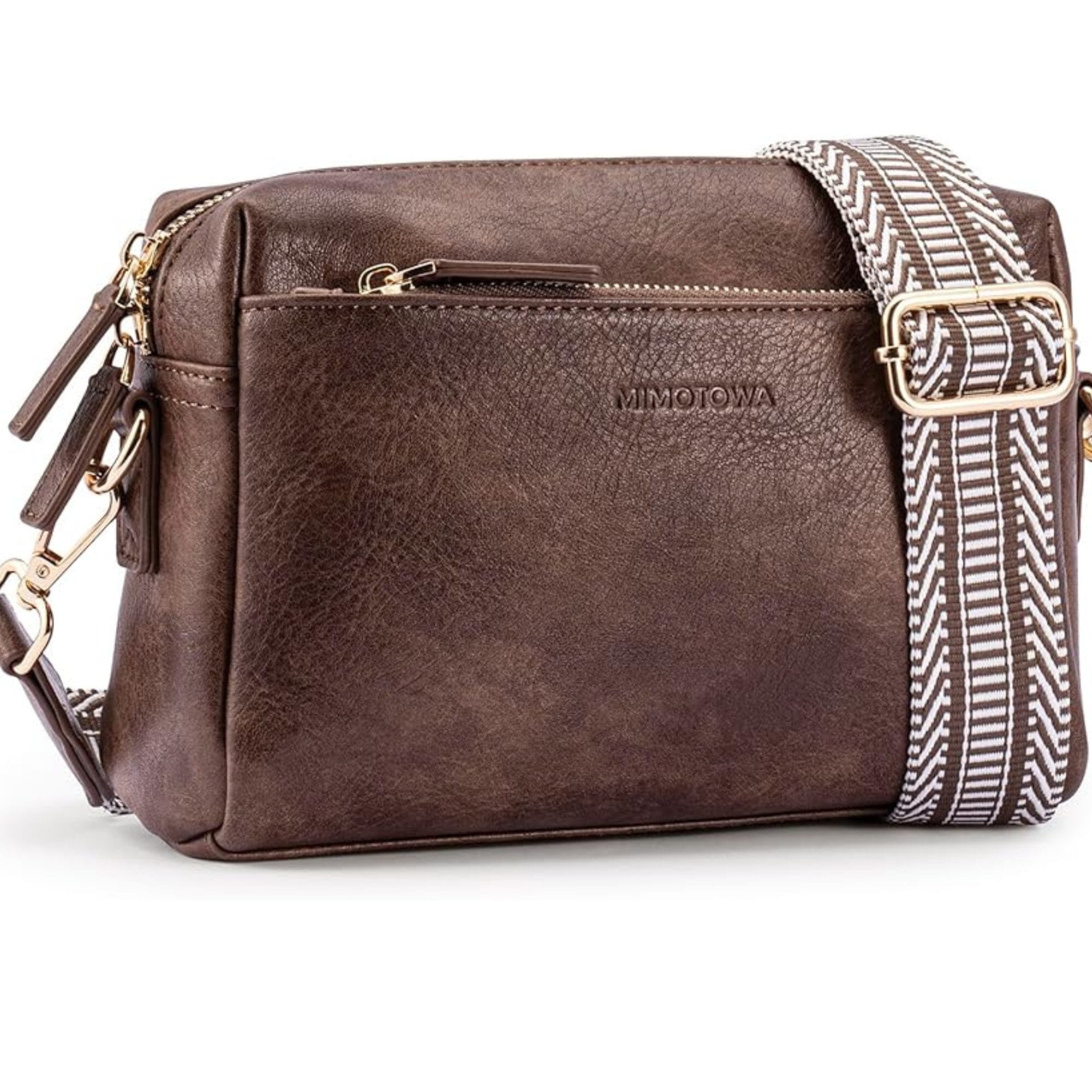 Handtasche Kleine Umhängetasche für Frauen Dreifach-Reißverschluss